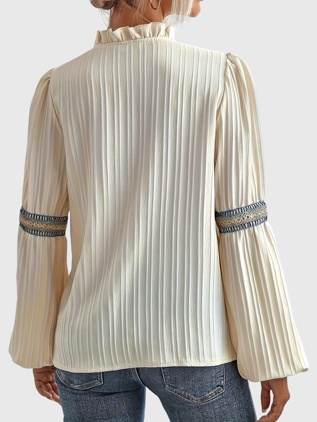 Bohemian Long Sleeve Blouse with Tribal Details