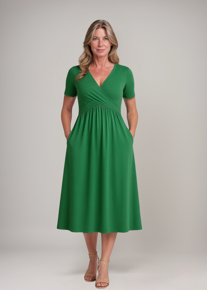Charlotte - Midi Dress with V-Neckline