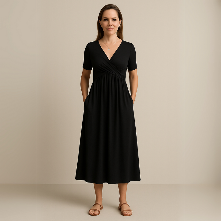 Charlotte - Midi Dress with V-Neckline