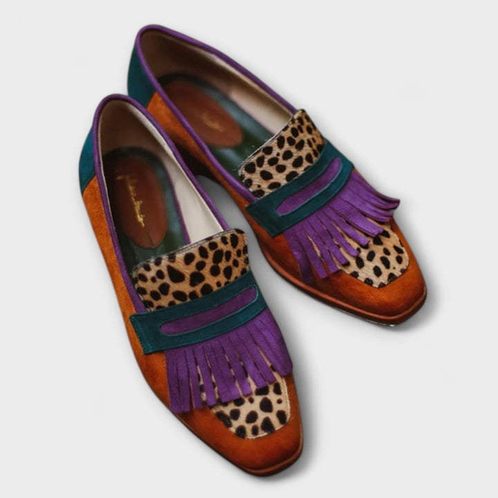 Effie - Brown Loafer with Leopard Print