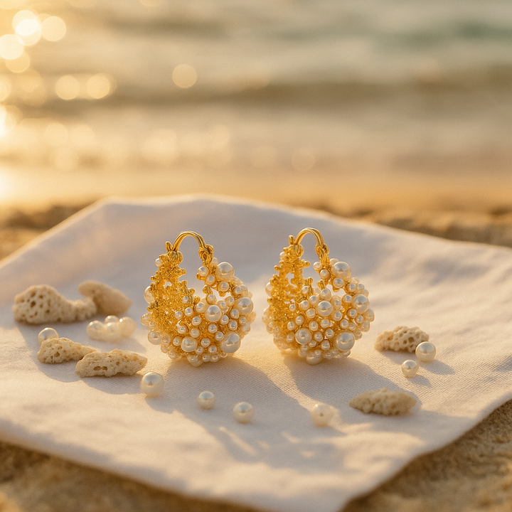 Dione | Golden Dawn Foam Earrings