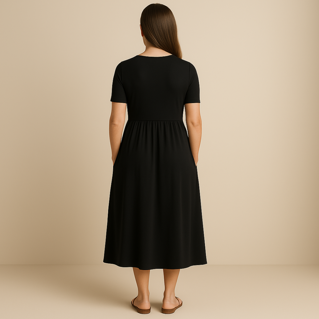 Charlotte - Midi Dress with V-Neckline