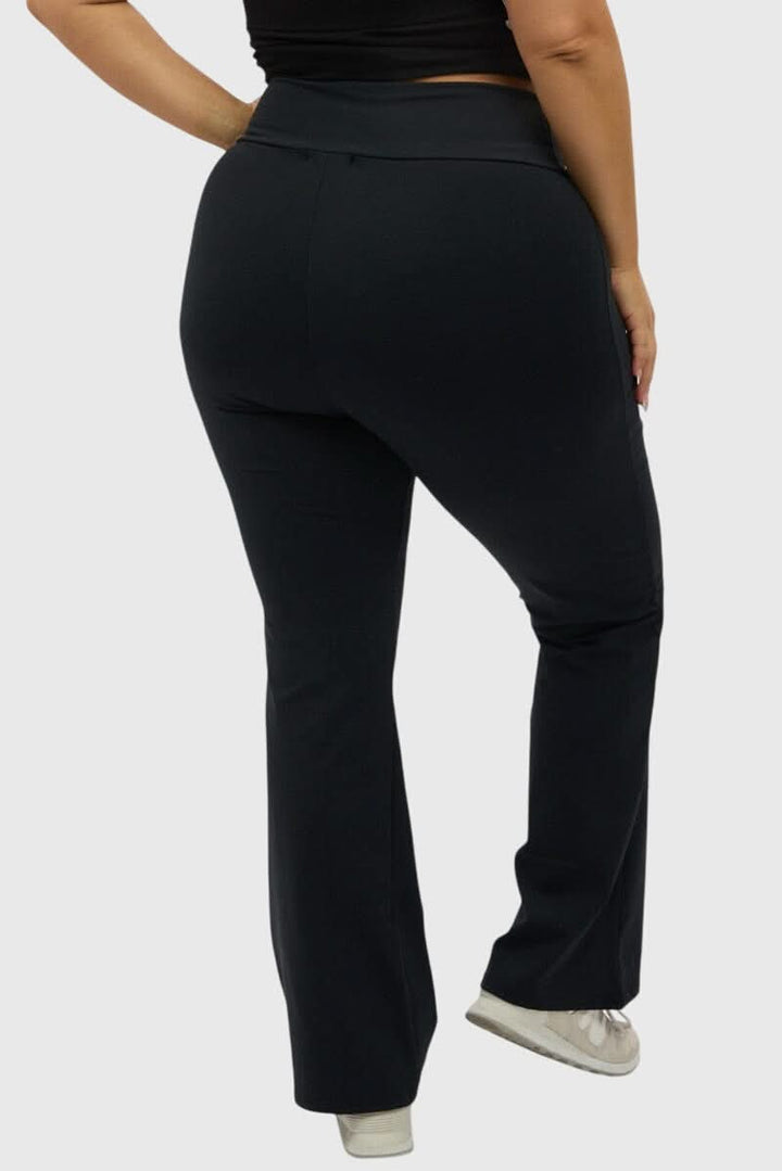 Black Flared Leggings High Rise