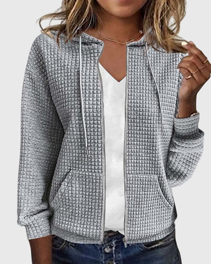 Sandra® | Casual jacket with pocket in solid color