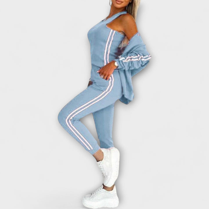 Eulalia - Women's Striped Jacket, Vest, and Trouser Set