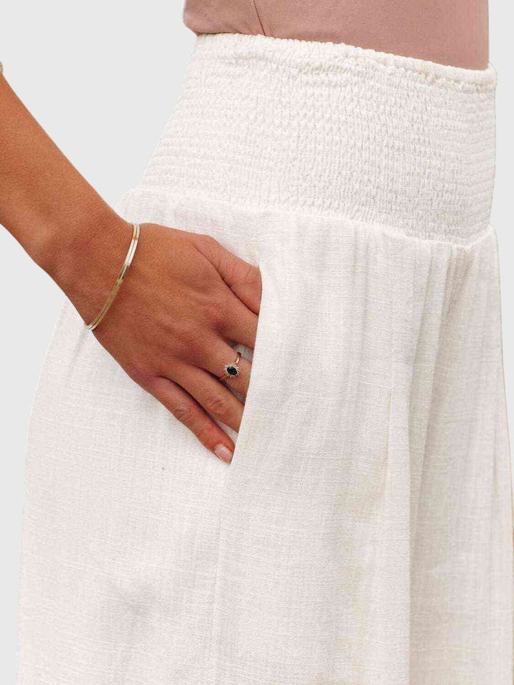 Jane | Full Size Smocked Waist Wide Leg Pants