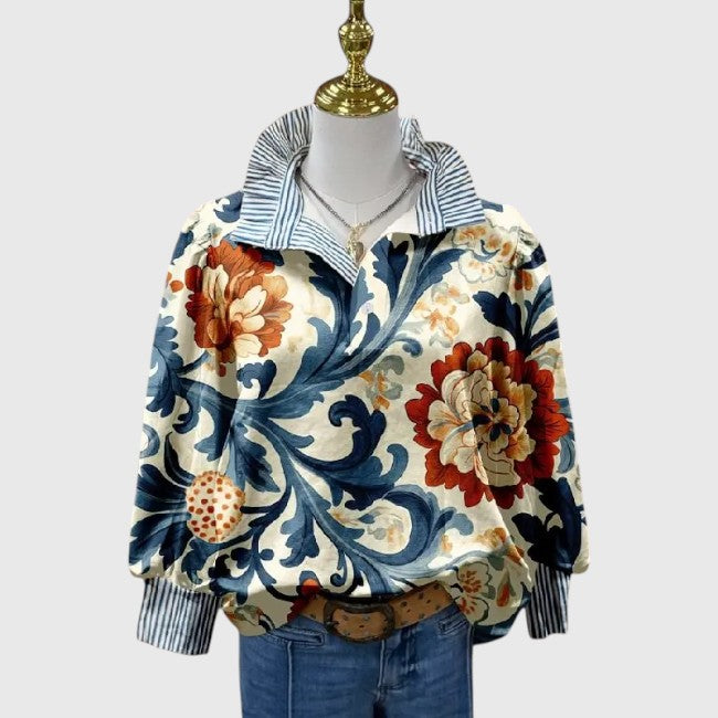 Jena - Vintage Floral Printed Blouse