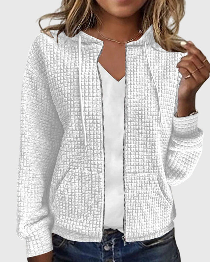 Sandra® | Casual jacket with pocket in solid color