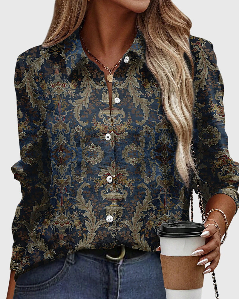 Relaxed Long-Sleeve Blouse