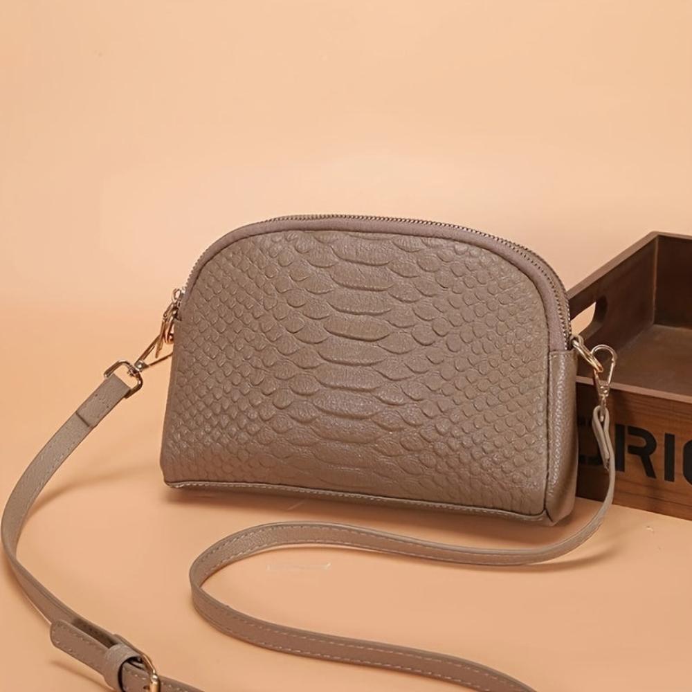 Cora | Beautiful Mini Crossbody Bag Made of Faux Leather with Crocodile Pattern