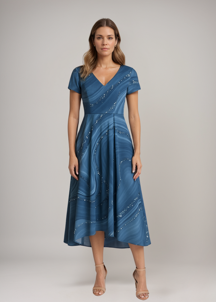 Teresa - Midi Dress with V-Neckline