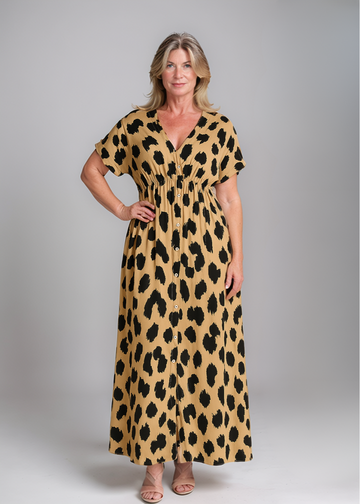 Fenna - Maxi Dress with Leopard Print