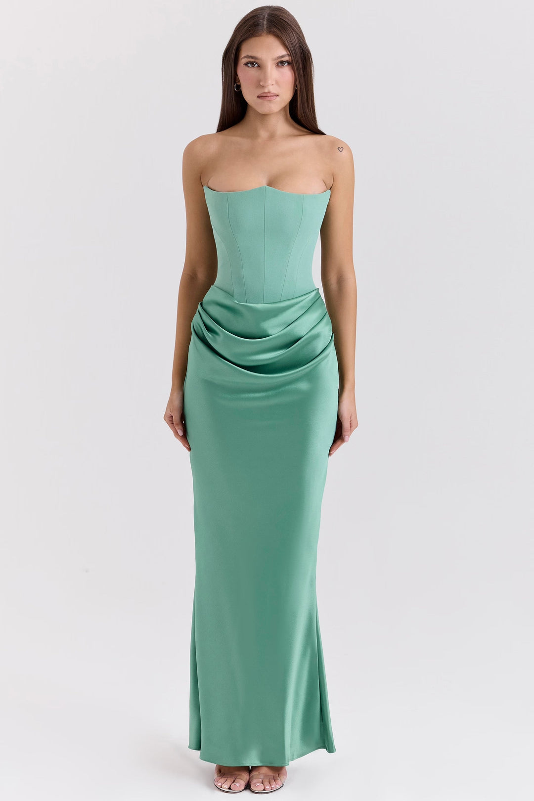 Lila - Satin Dress with Hourglass Shape Silhouette