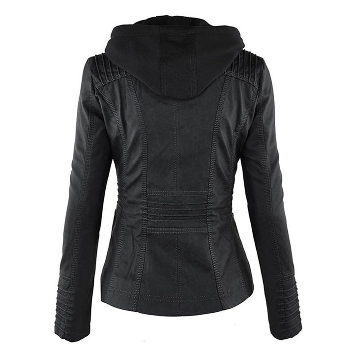Selina - Chic Waterproof Hooded Leather Jacket for Women