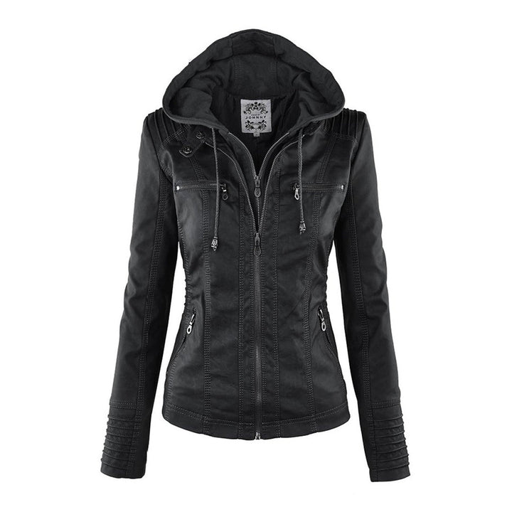 Selina - Chic Waterproof Hooded Leather Jacket for Women