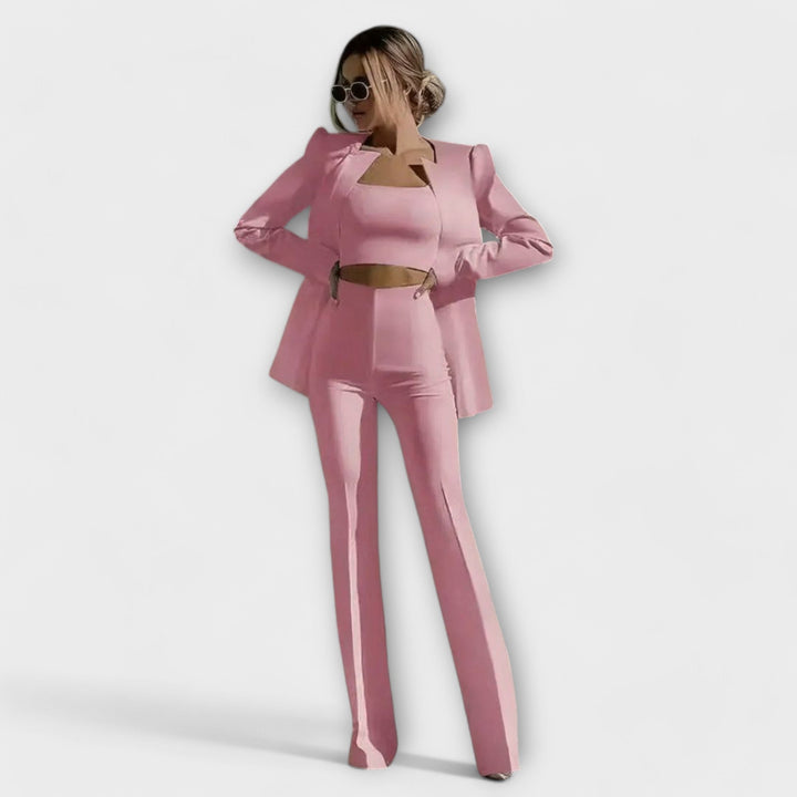 Stylish 3-Piece Set (Blazer, Top, Trousers)