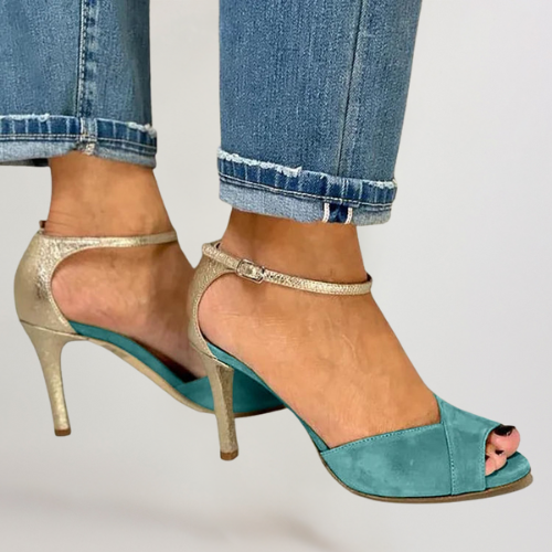 Liv | Peep Toe High Heel Shoes with Straps and Closure
