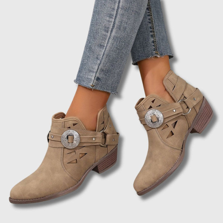 Clara – Women's Western Chic Ankle Boots | Limited Edition