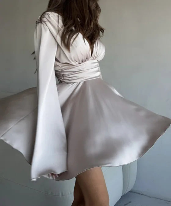 Amber - Satin Dress with Loose Sleeves
