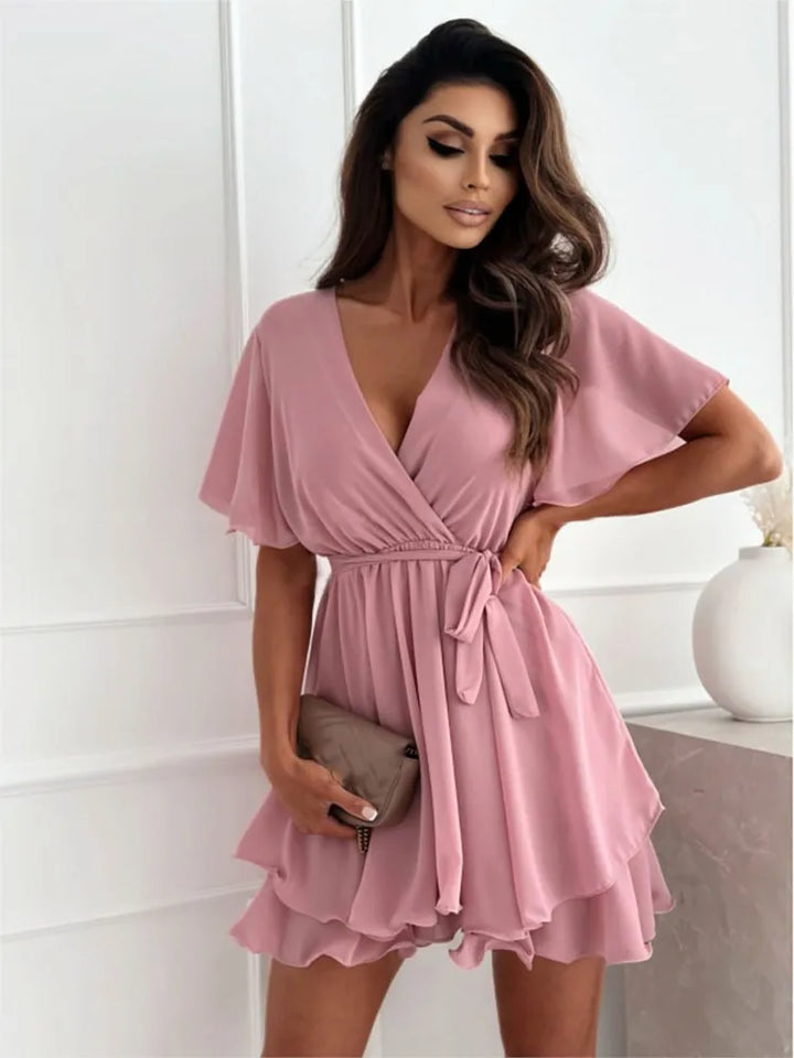 Yvette - Wrap Dress with Ruffle Details