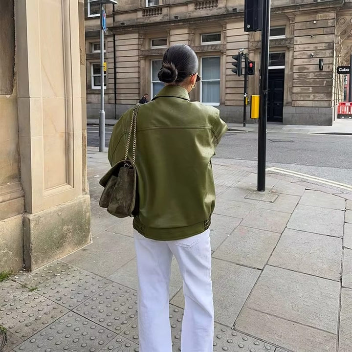 Harper - Oversized Leather Coat