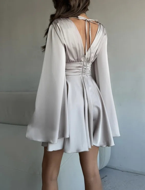 Amber - Satin Dress with Loose Sleeves