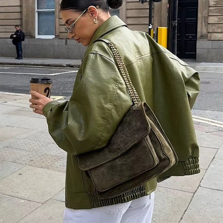 Harper - Oversized Leather Coat