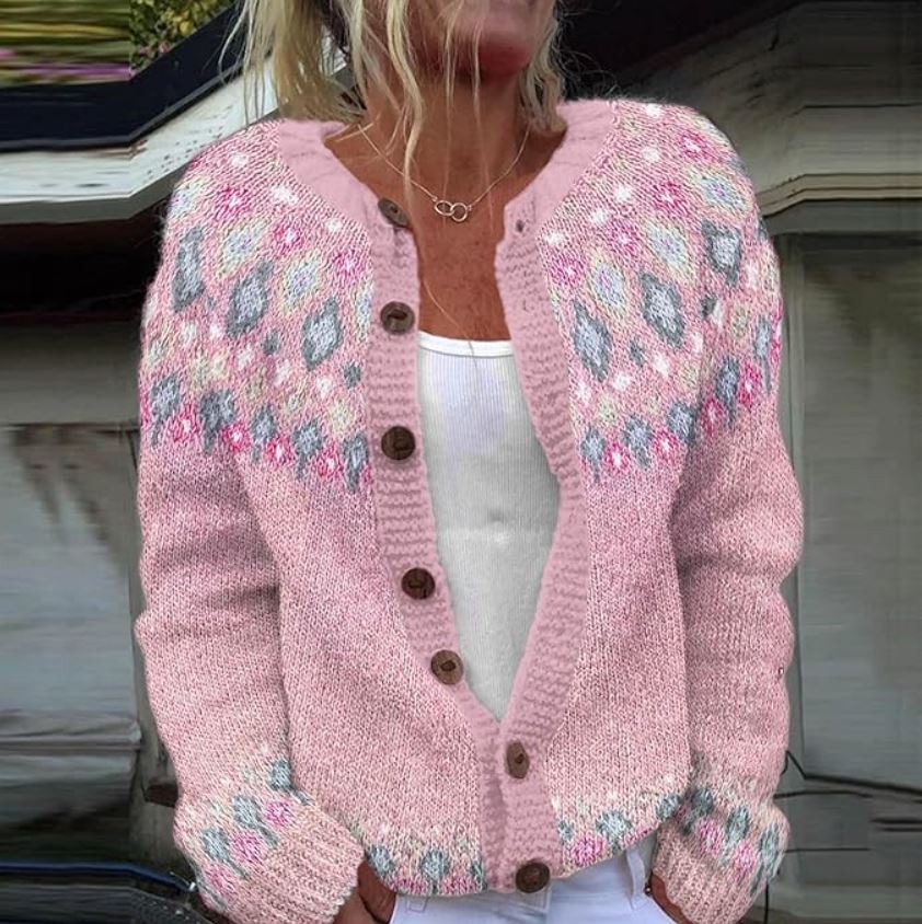 Samantha – Stylish Pink Cardigan