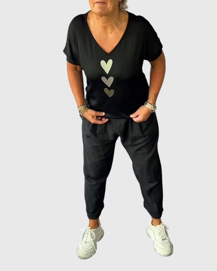 Casual comfortable pants with solid color pocket