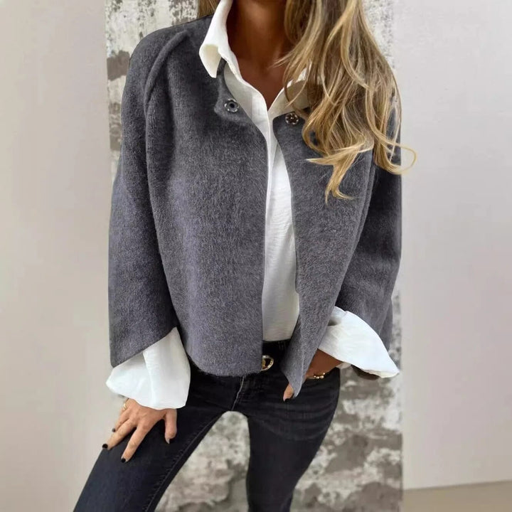 Luna - Stylish Short Fur Jacket with Elegant Button Details