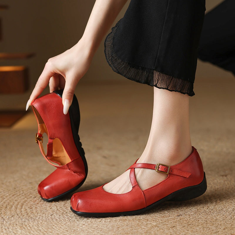 Aida - Leather Mary Janes – Elegant and Comfortable Shoes for Every Occasion