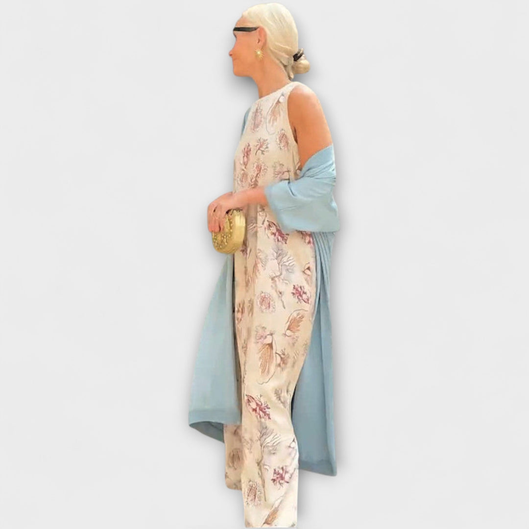 Elveria – Maxi Dress with Matching Cardigan