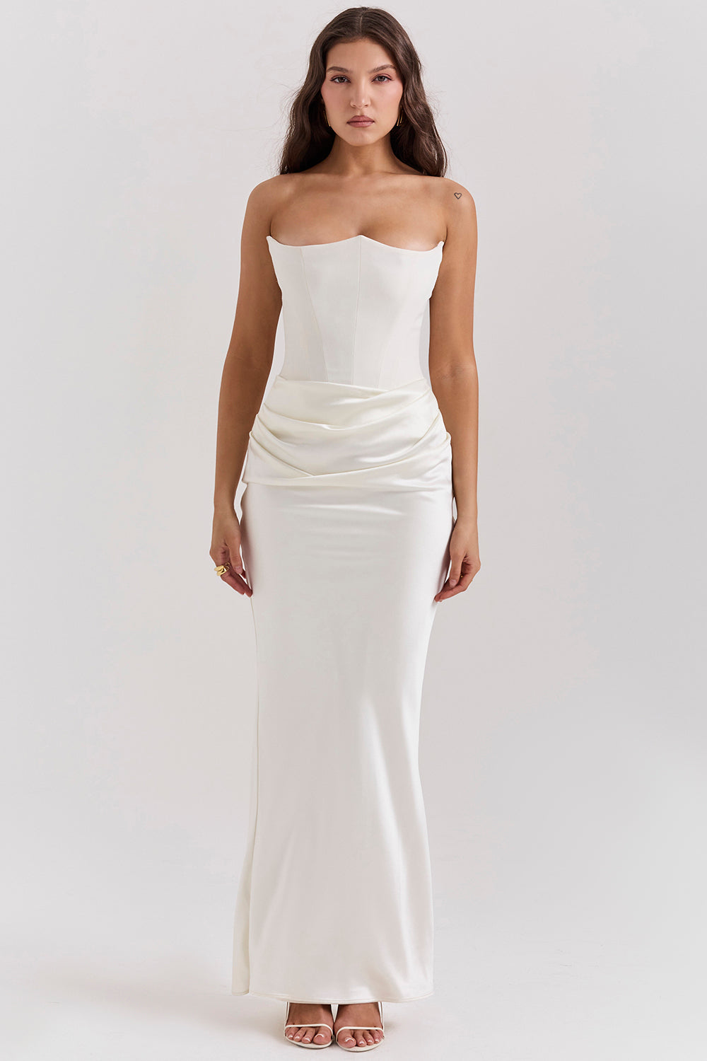 Lila - Satin Dress with Hourglass Shape Silhouette