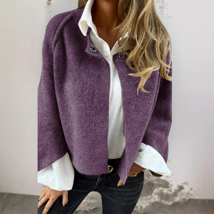 Luna - Stylish Short Fur Jacket with Elegant Button Details