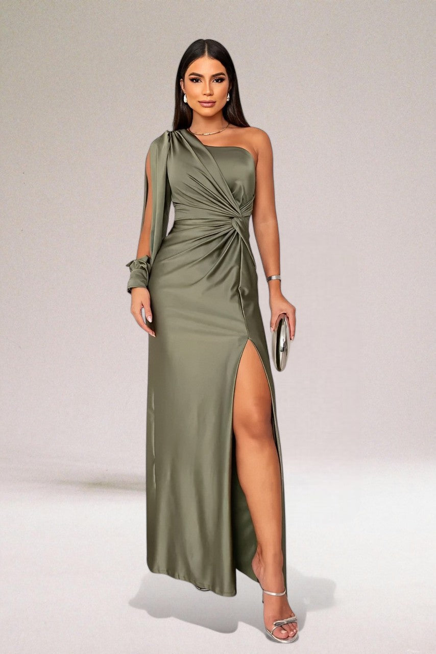 Luna - Single-Shoulder Dress with Elegant Draping