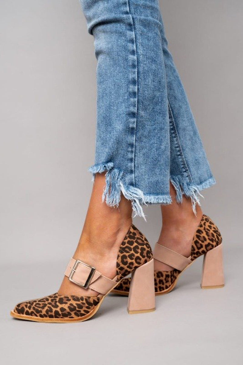 Selveta | Leo - Ankle Strap Suede Sandals with Block Heel