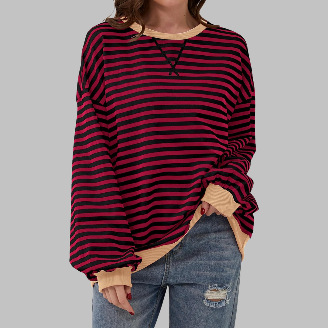 Evelyn – Trendy Striped Sweatshirt