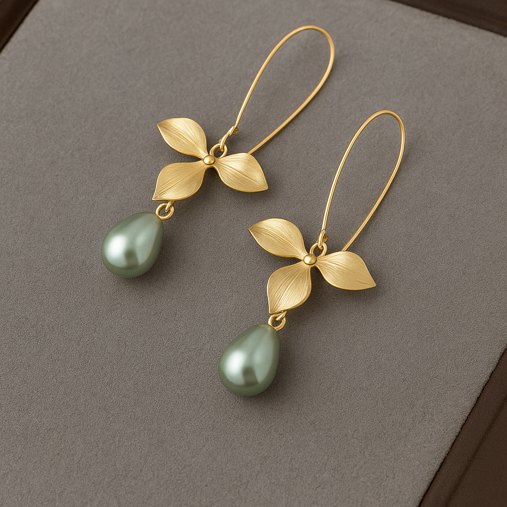 Erzulie | Earrings with Gold Leaf Design