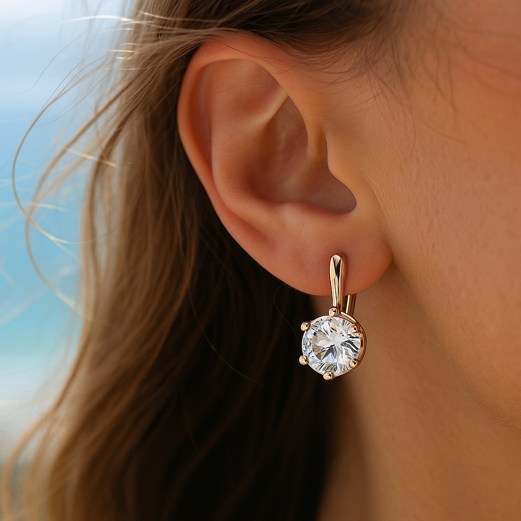 Eirene | Round Zirconia Earring Hooks