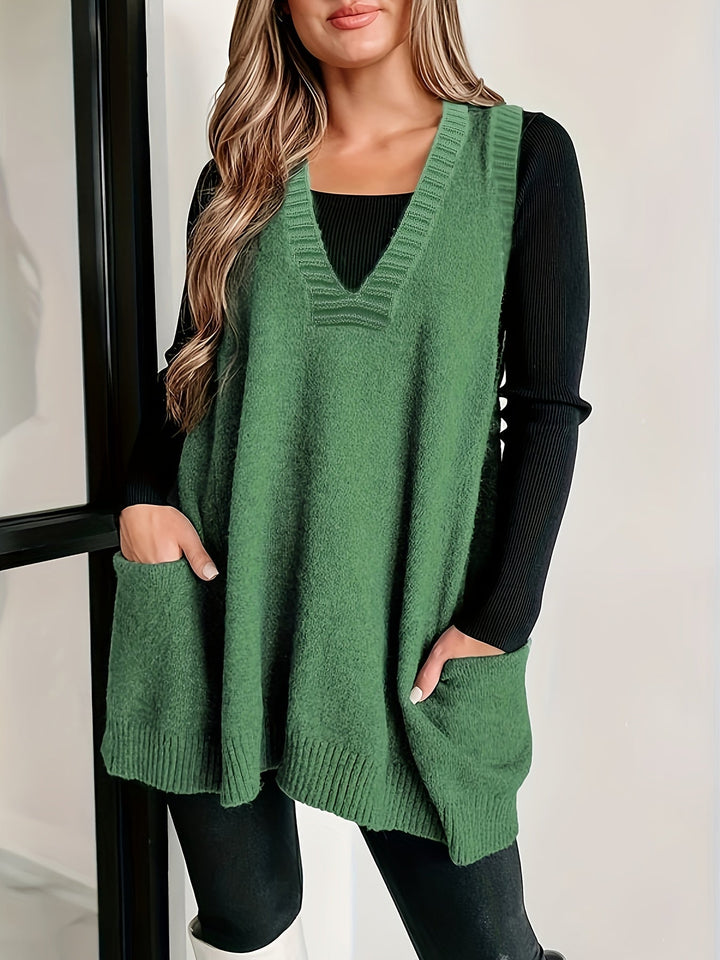 Jamie – Trendy V-Neck Knitwear Vest