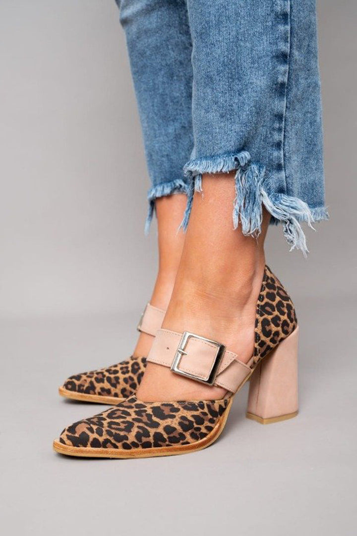 Selveta | Leo - Ankle Strap Suede Sandals with Block Heel