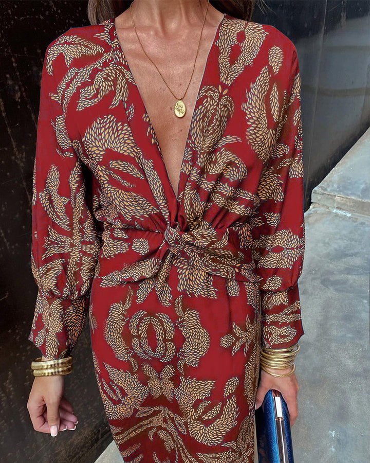 Cathy - Midi Dress with Baroque Print