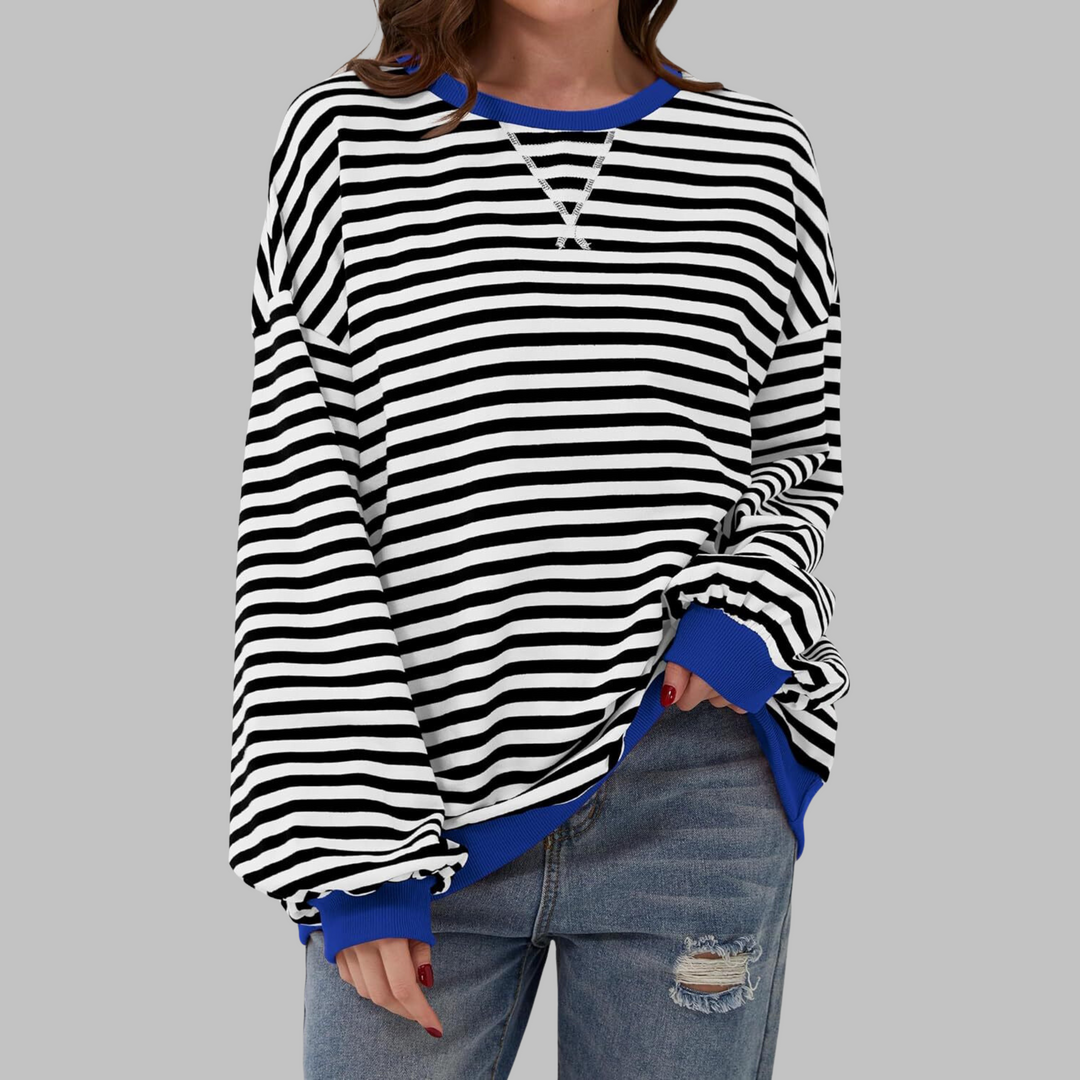 Evelyn – Trendy Striped Sweatshirt