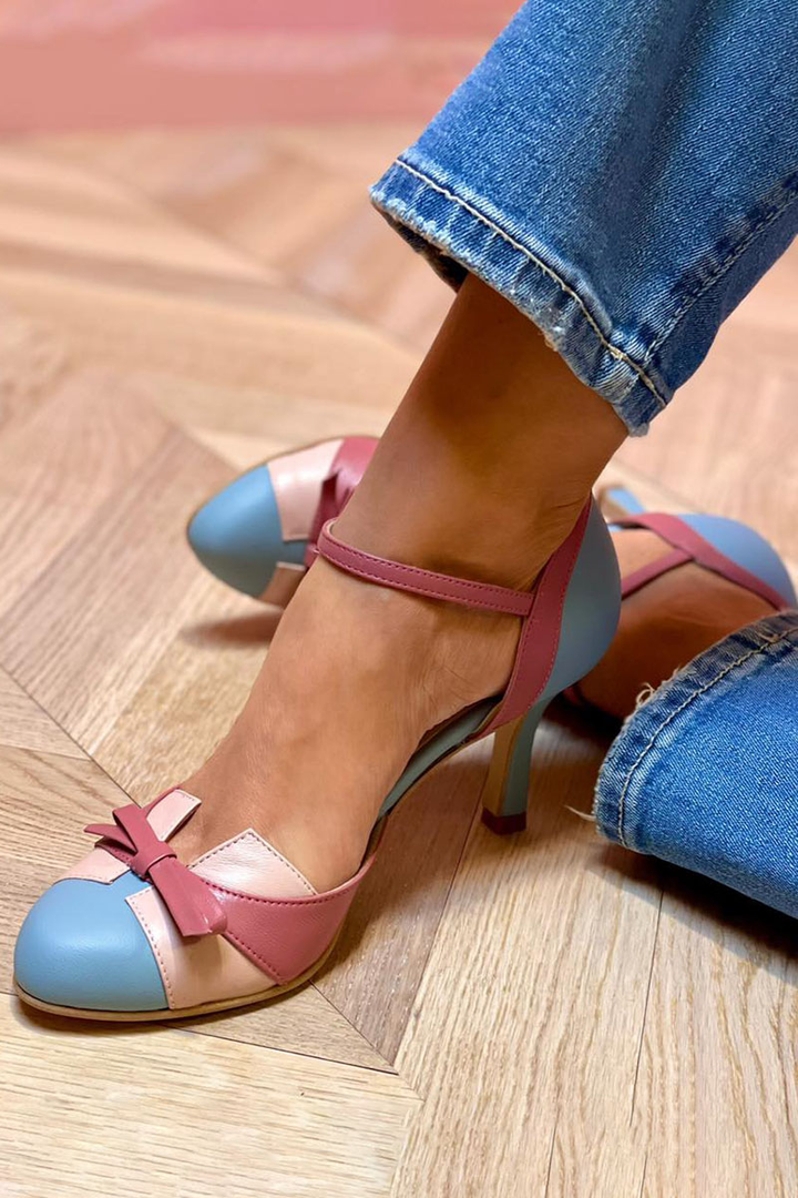 Bellarosa | Colorful Sandals with Knots and Straps, Round Toe Area