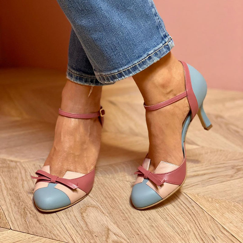 Bellarosa | Colorful Sandals with Knots and Straps, Round Toe Area