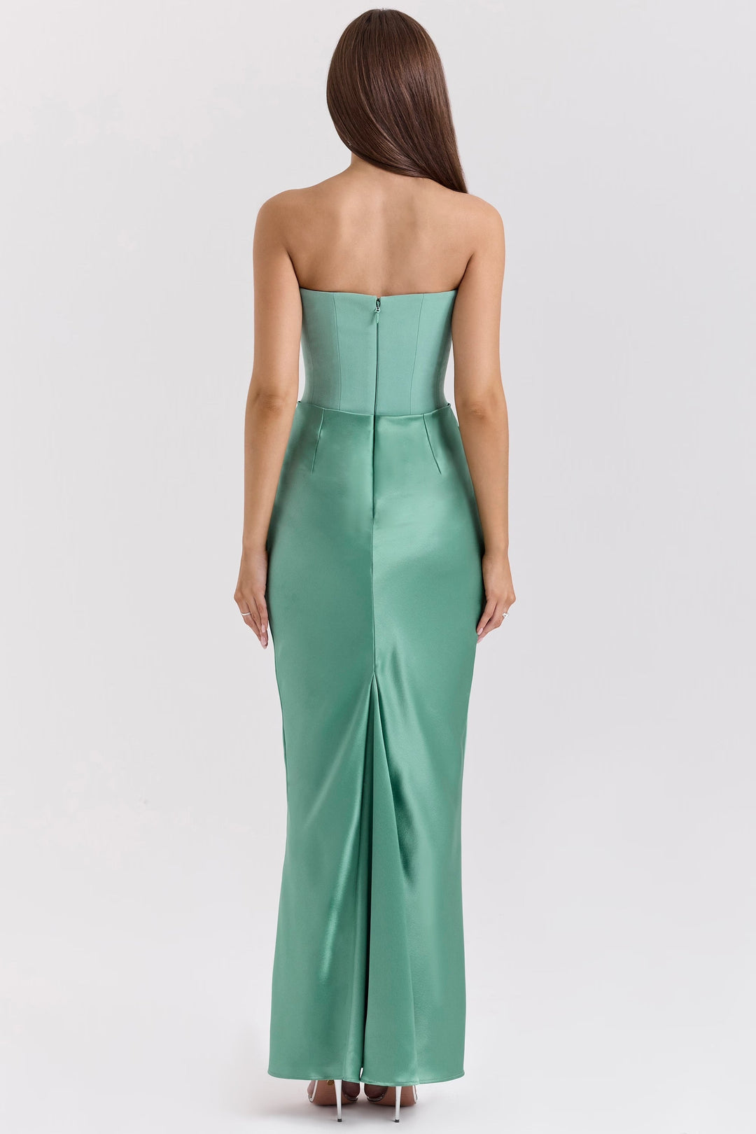 Lila - Satin Dress with Hourglass Shape Silhouette