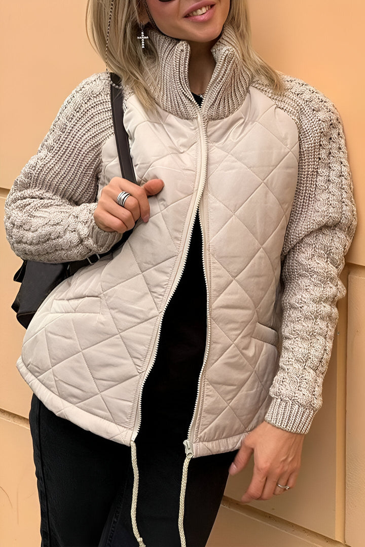 Kierra – Trendy Patchwork Zip-Up Jacket