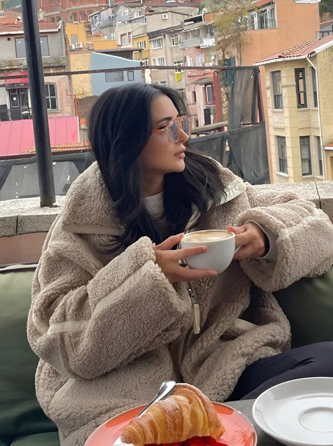 Rose - Oversized Teddy Coat with Zipper