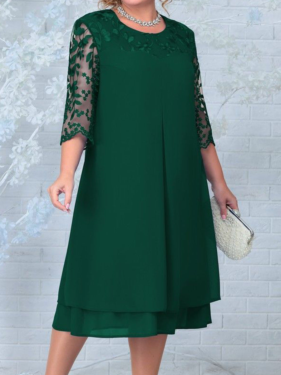 Rosemary – Plus Size Dress with Embroidered Details
