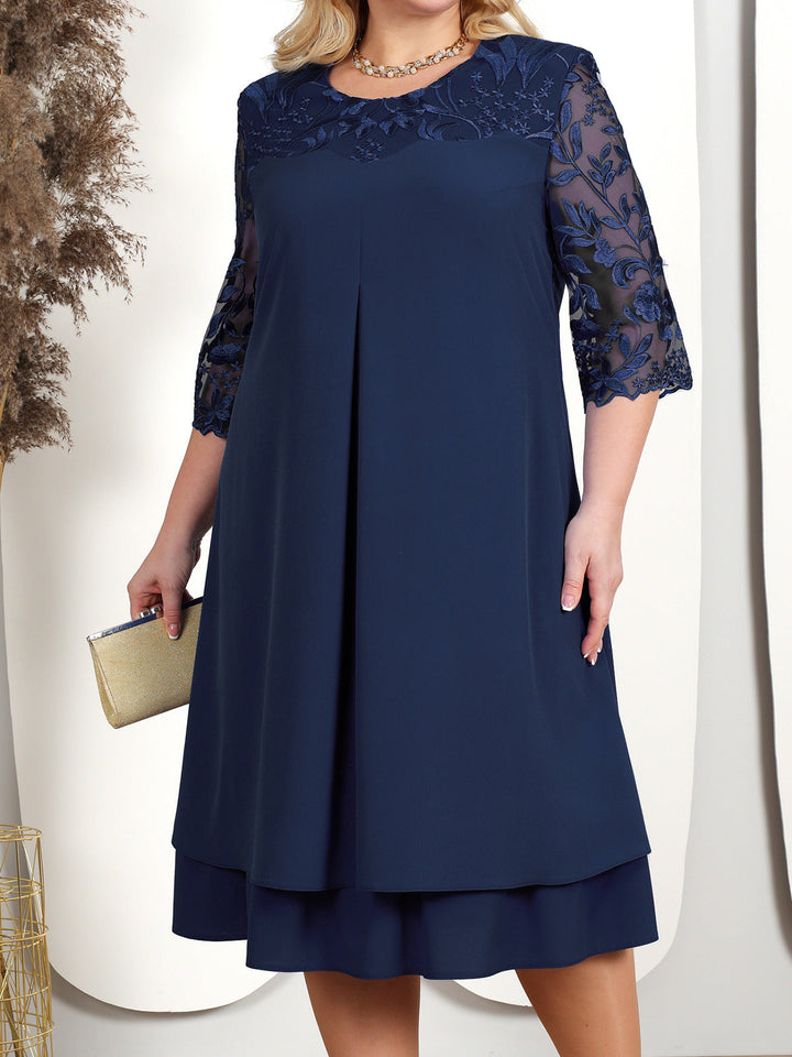 Rosemary – Plus Size Dress with Embroidered Details